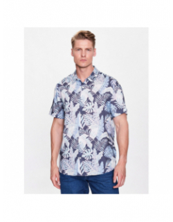 Chemise à fleurs tropique eco bleu homme - Guess