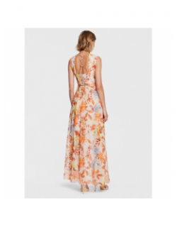Robe longue à fleurs gilda orange femme - Guess