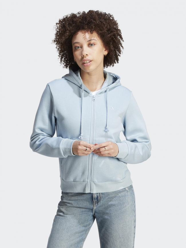 Sweat à capuche zippé all szn bleu clair femme - Adidas