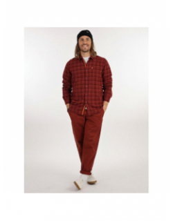 Chemise à carreaux colk bordeaux homme - Oxbow