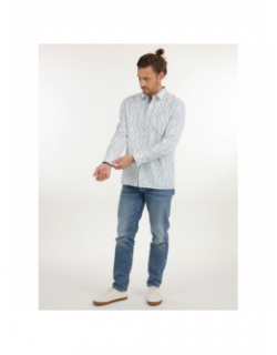 Chemise à motifs cerling blanc bleu homme - Oxbow