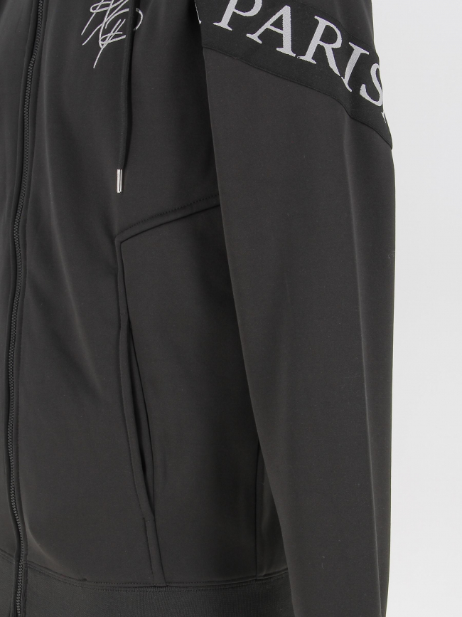 Sweat zippé à capuche bande logo noir homme - Project X Paris