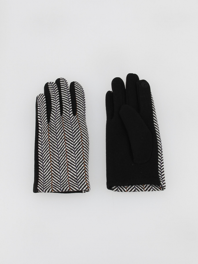 Gants tactiles en laine chevrons marion noir femme - Only