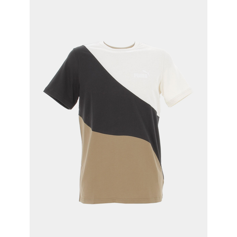 T-shirt colorblock cat beige marron homme - Puma