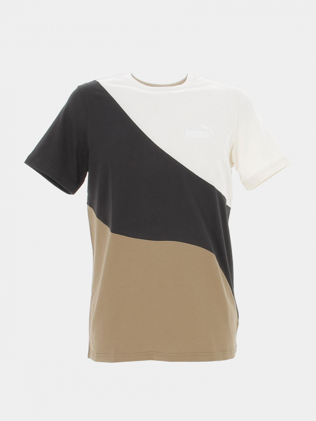 T-shirt colorblock cat beige marron homme - Puma