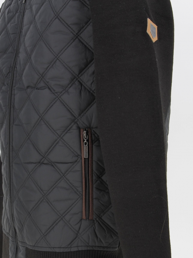 Veste pull bi-matière noir homme - Rms 26