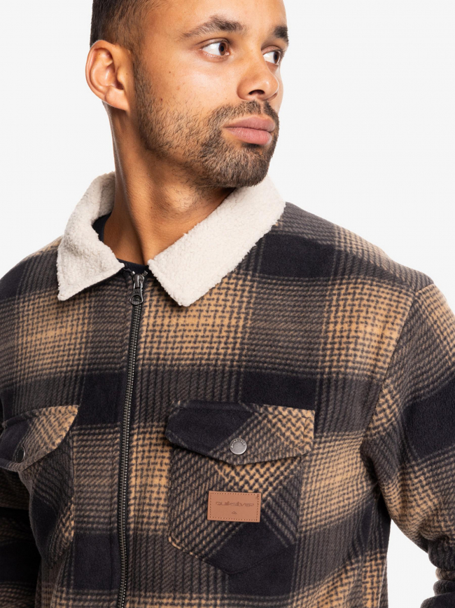 Veste Homme Carreaux à Capuche - Doublure Polaire Chaude - Poches Multiples - Pour L'hiver, Outdoor Et Décontracté