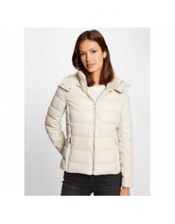 Doudoune simili-cuir kely beige femme - Morgan