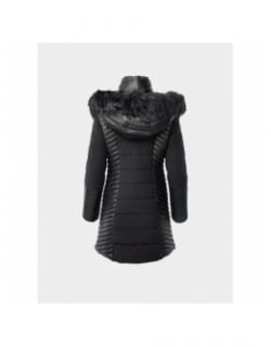 Doudoune longue bi-matière new oxana noir femme - Guess