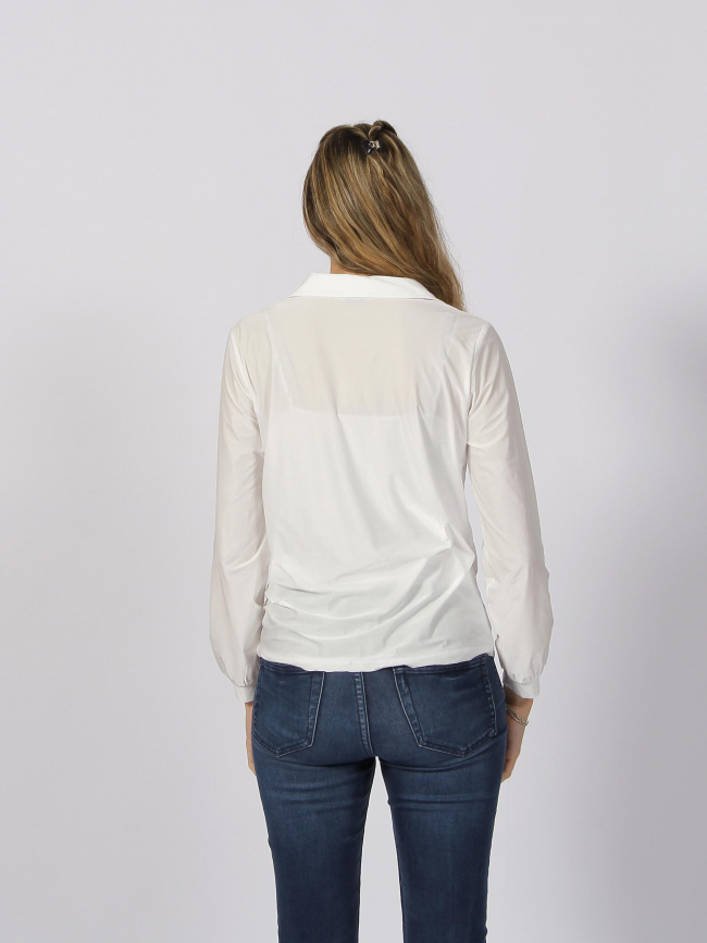 Chemise manches longues unie zelie silky blanc femme - Hbt