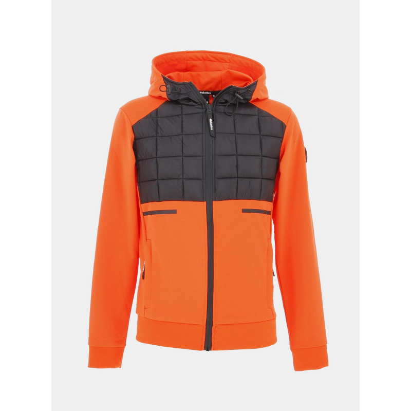 Veste légère bi-matière dradler orange noir homme - Helvetica