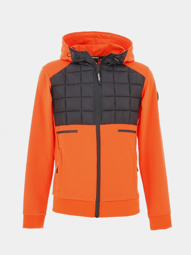 Veste légère bi-matière dradler orange noir homme - Helvetica