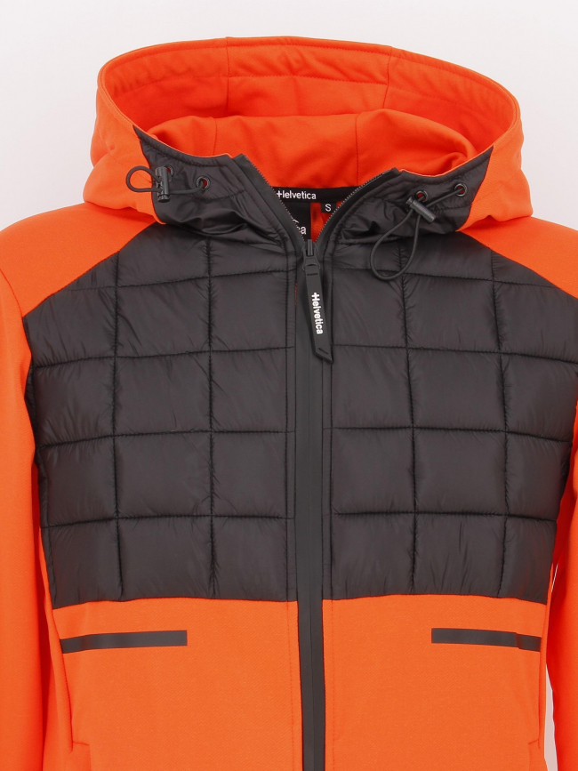 Veste légère bi-matière dradler orange noir homme - Helvetica