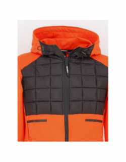 Veste légère bi-matière dradler orange noir homme - Helvetica