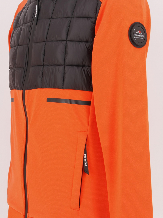 Veste légère bi-matière dradler orange noir homme - Helvetica