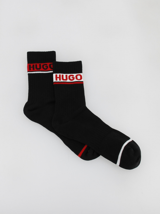 Coffret 2 paires de chaussettes hautes rib noir homme - Hugo