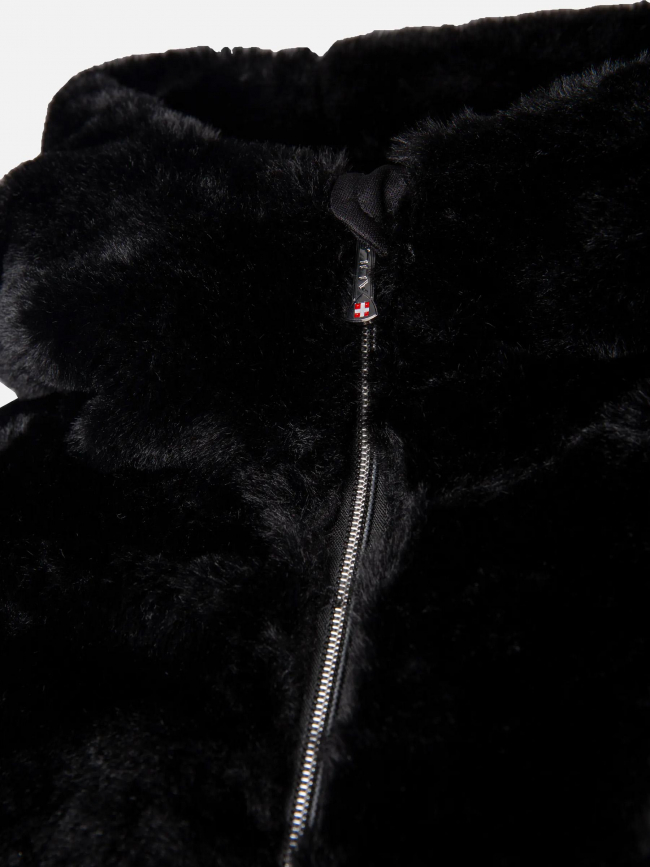 Veste à capuche fausse fourrure noir femme - Aulp