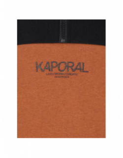 Sweat col zippé bicolore noir marron garçon - Kaporal