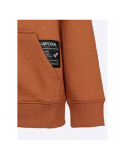 Sweat zippé à capuche logo marron garçon - Kaporal