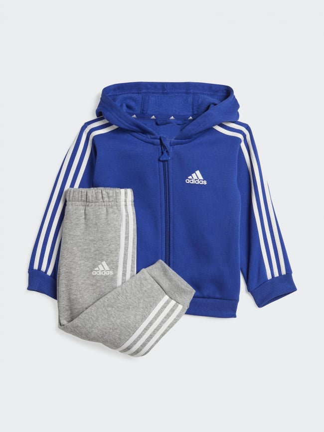 Survêtement veste zippé 3S bleu enfant - Adidas