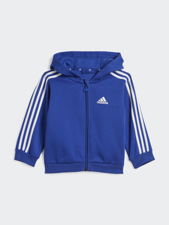 Survêtement veste zippé 3S bleu enfant - Adidas