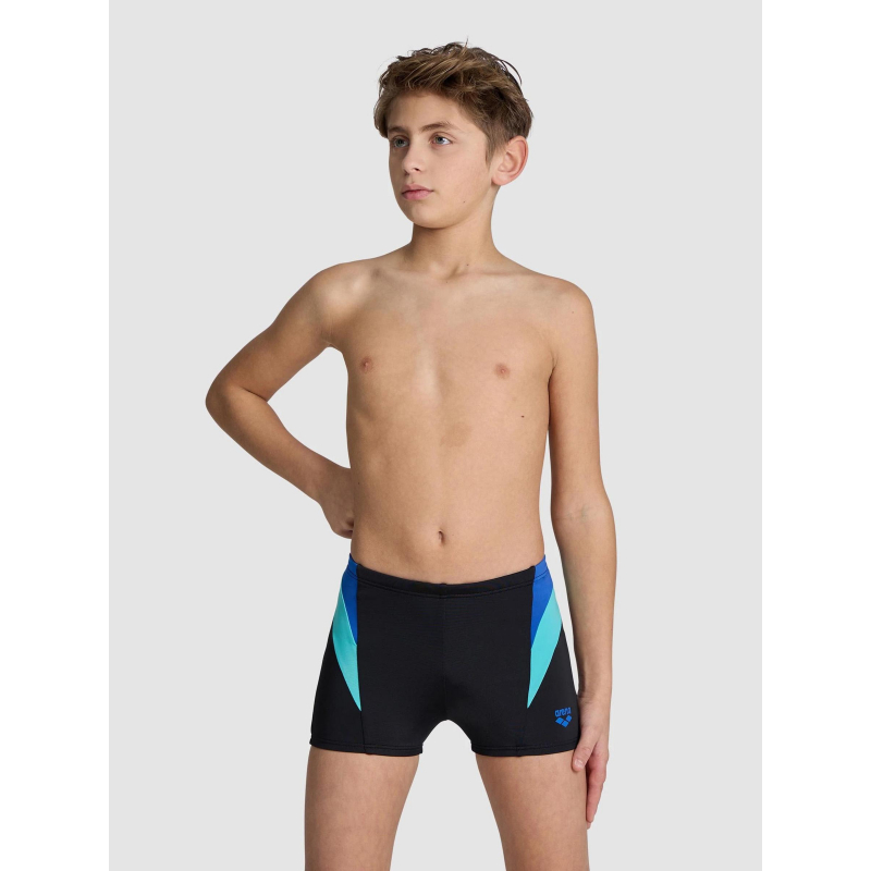Maillot de bain boxer natation panel noir bleu enfant - Arena