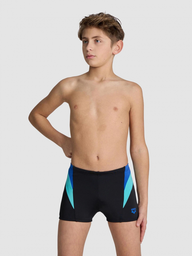 Maillot de bain boxer natation panel noir bleu enfant - Arena