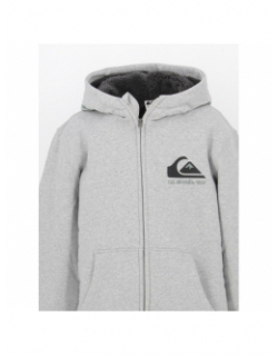 Sweat à capuche zippé doublé sherpa best wave gris garçon - Quiksilver