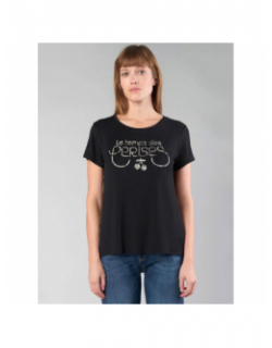 T-shirt deray noir femme - Le Temps Des Cerises