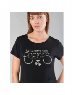 T-shirt deray noir femme - Le Temps Des Cerises