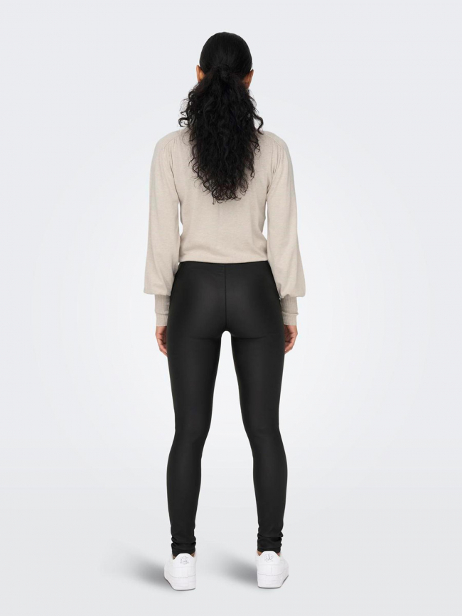 Pantalon enduit zippé keira rock noir femme - Only