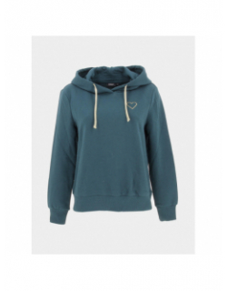 Sweat à capuche noomi logo coeur doré vert femme - Only