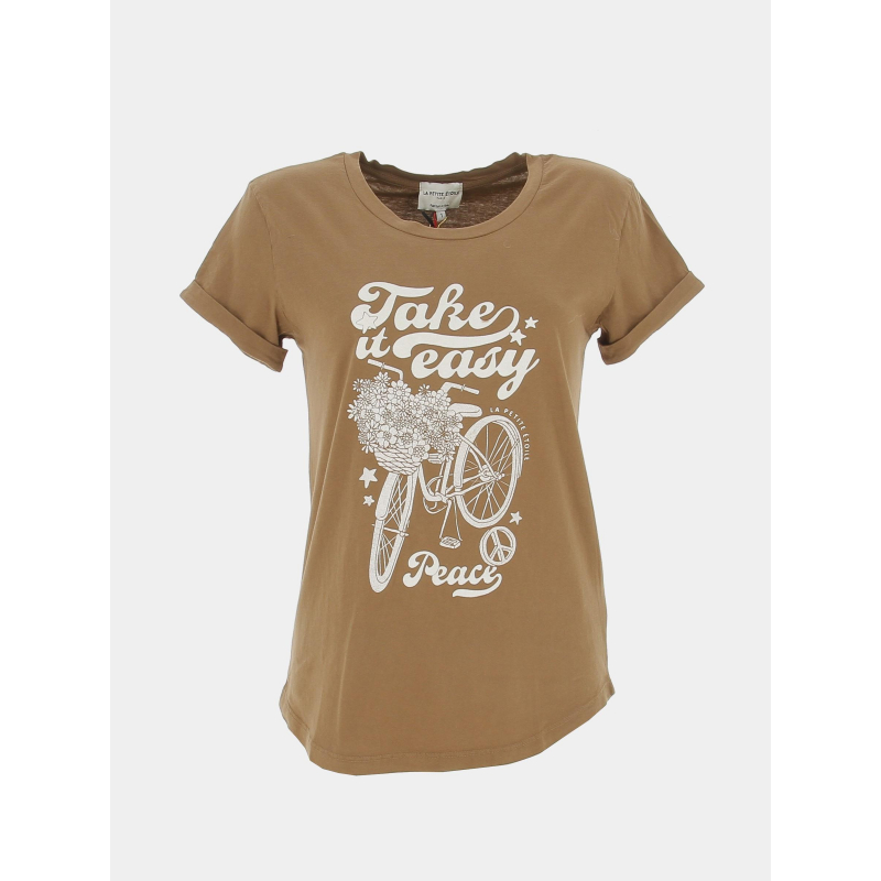 T-shirt peace marron femme - La Petite Etoile
