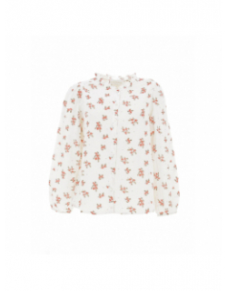 Chemisier à fleurs olympa blanc femme - La Petite Etoile