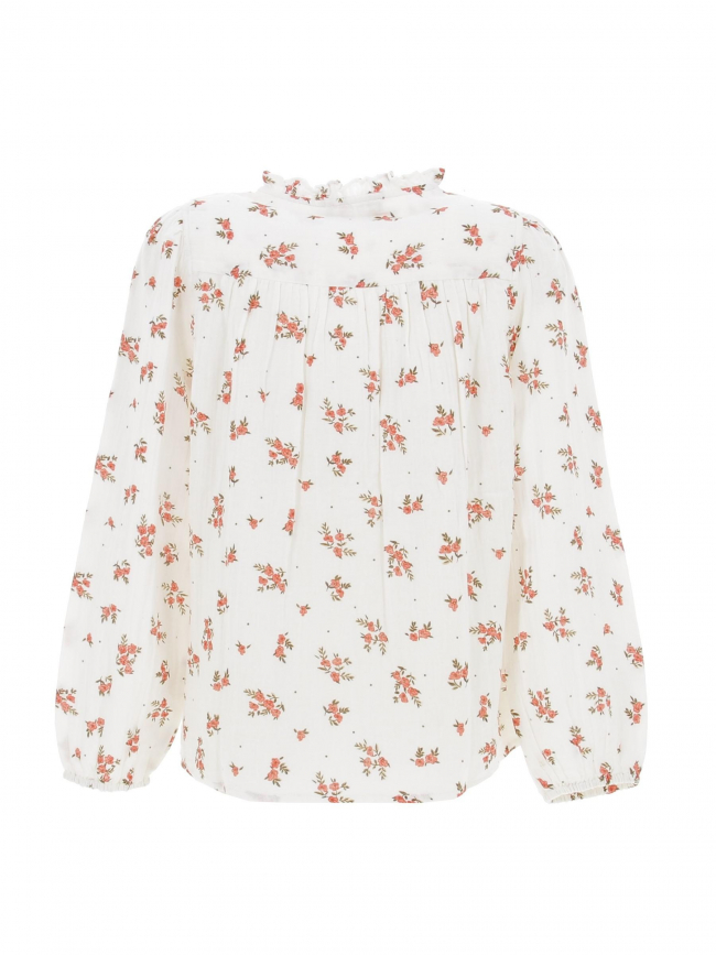 Chemisier à fleurs olympa blanc femme - La Petite Etoile