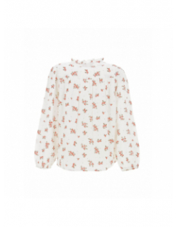 Chemisier à fleurs olympa blanc femme - La Petite Etoile