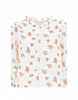 Chemisier à fleurs olympa blanc femme - La Petite Etoile