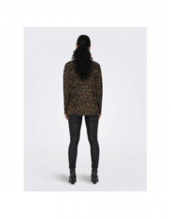 Pull fin léopard lana marron femme - Only