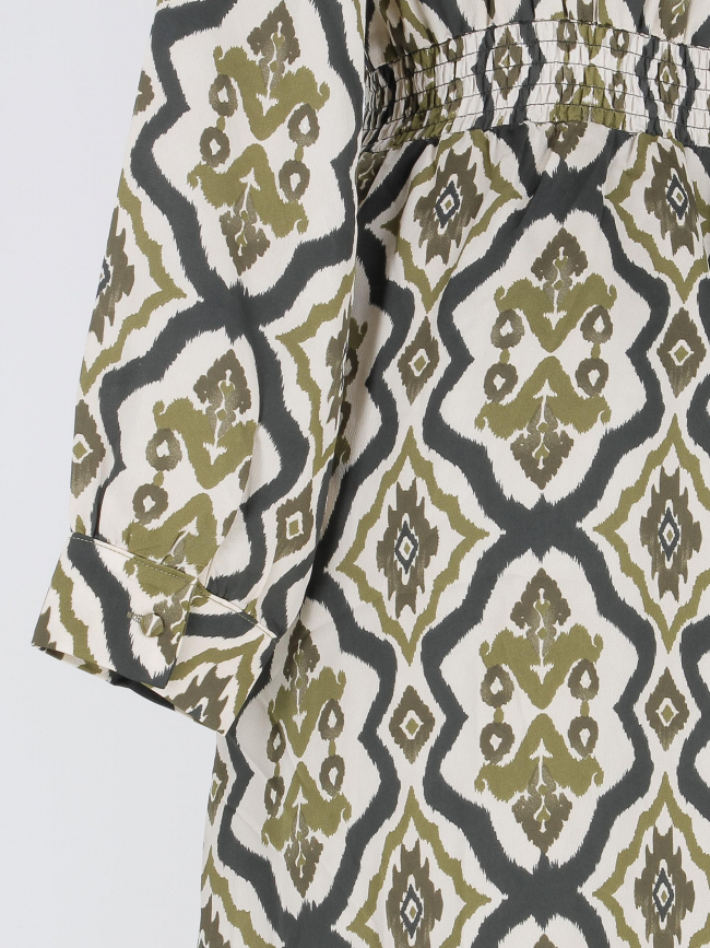 Robe midi à motifs enso vert femme - La Petite Etoile