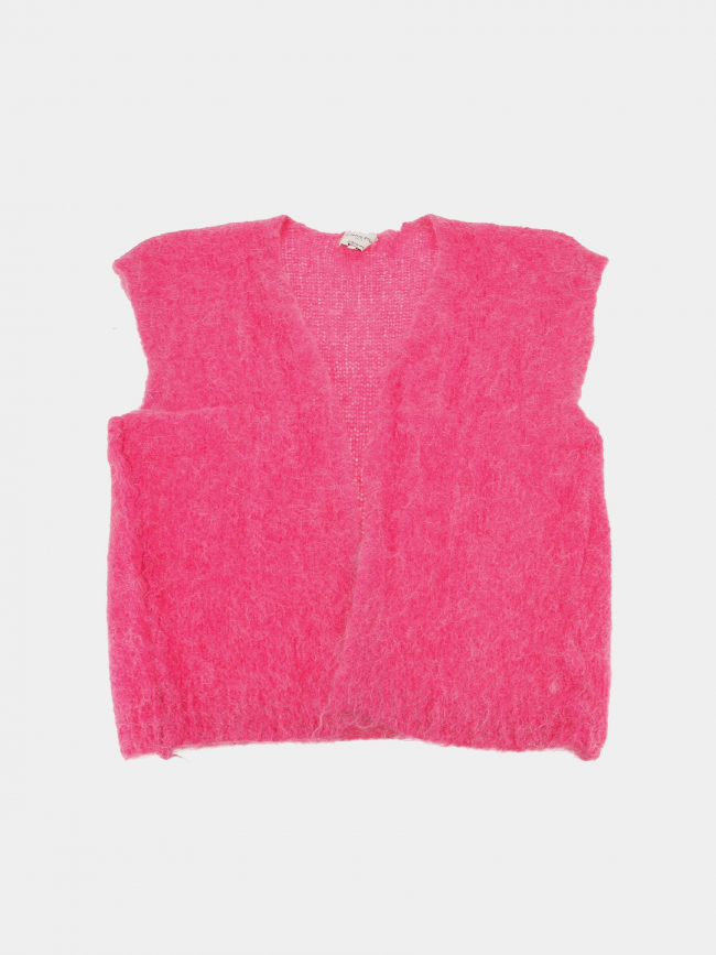 Gilet sans manche mohair sade rose femme - La Petite Etoile