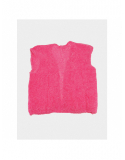 Gilet sans manche mohair sade rose femme - La Petite Etoile
