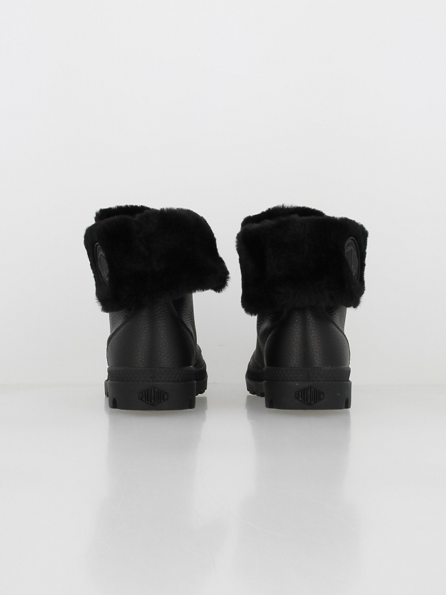 Boots baggy bord rabattable fourré noir femme - Palladium
