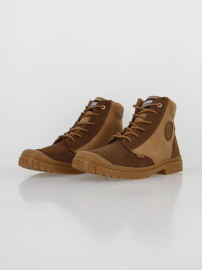 Boots à lacets mahogany marron homme - Palladium