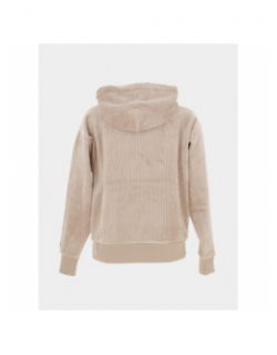 Sweat à capuche en velours boxy beige femme - Superdry