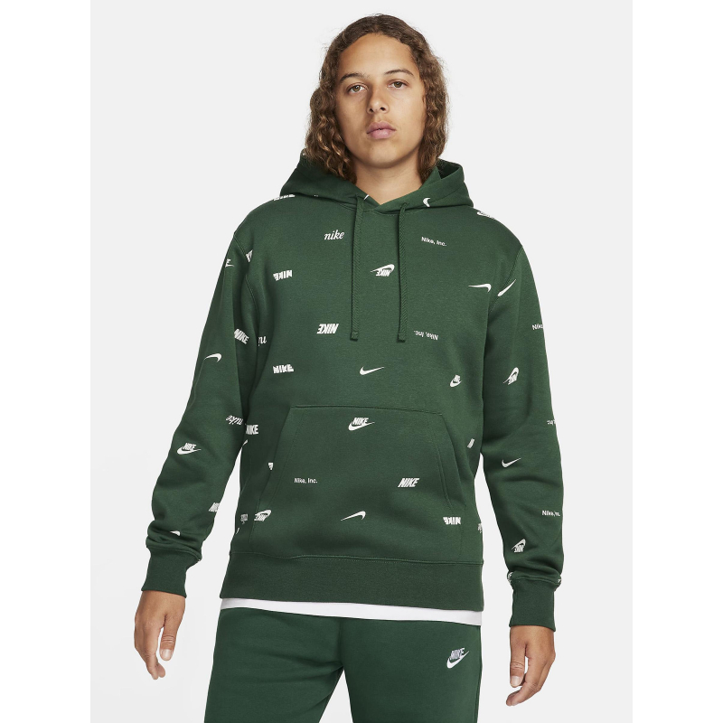 Sweat à capuche multi-logos club+ vert homme - Nike