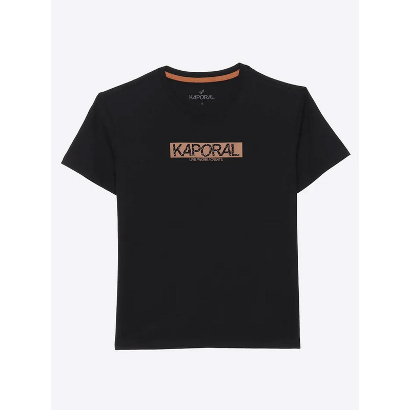 T-shirt eddy logo noir garçon - Kaporal