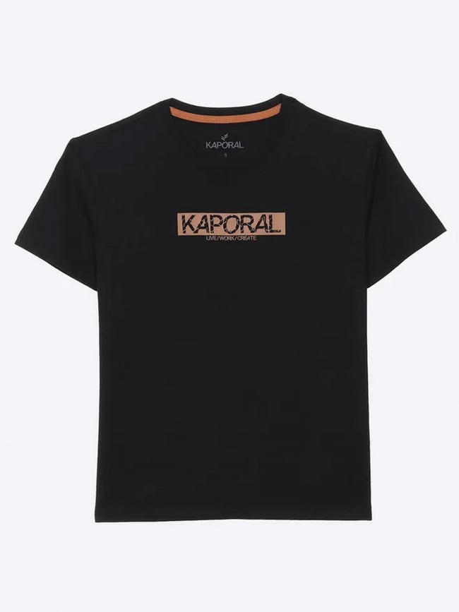 T-shirt eddy logo noir garçon - Kaporal