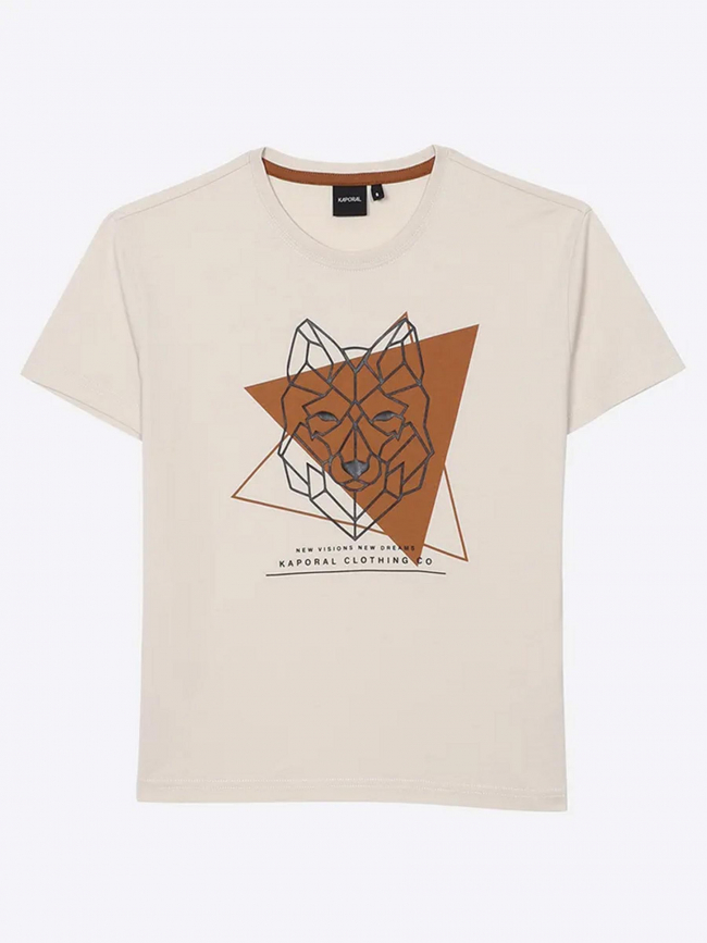 T-shirt motif loup beige garçon - Kaporal