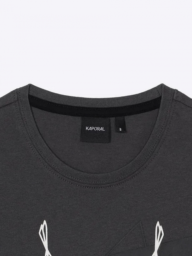 T-shirt motif lynx gris garçon - Kaporal