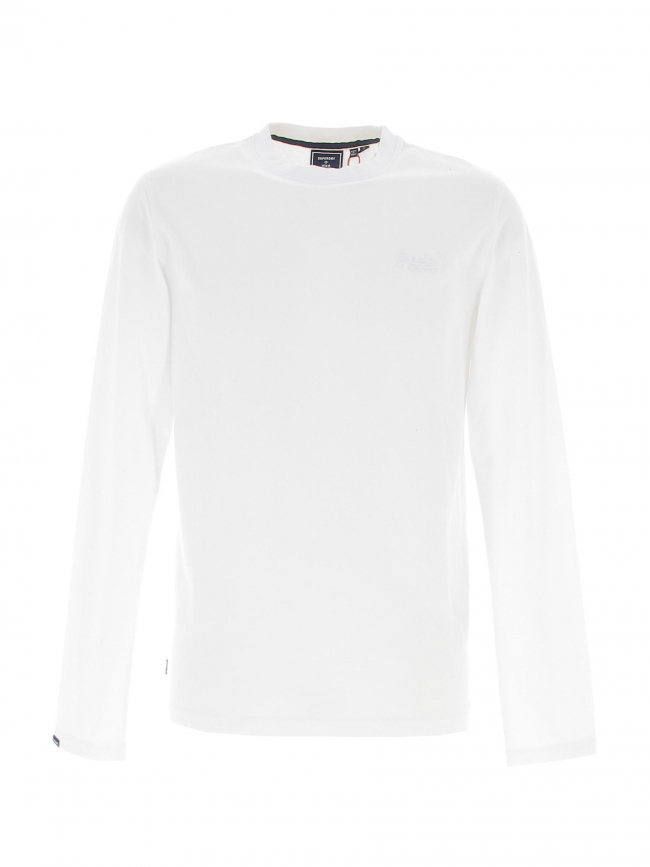 T-shirt vintage logo embossé blanc homme - Superdry